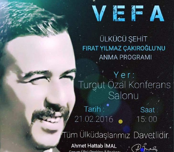 Ülkü Ocaklarından Çakıroğlu’nu Anma Programı