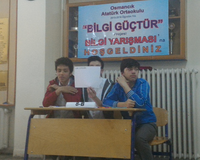 Atatürk Ortaokulunda Öğrenciler Bilgide Yarıştı