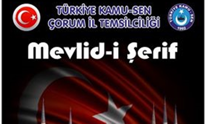 Şehidler İçin Mevlid Okutulacak