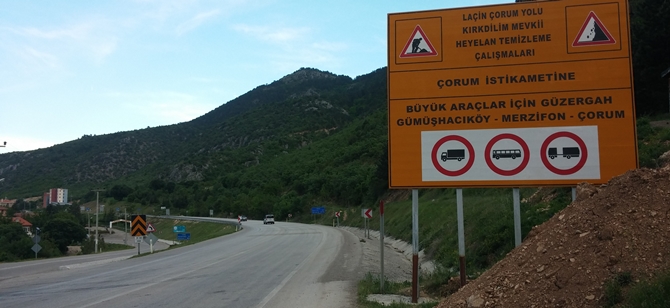 Çorum-Osmancık Karayolu’nun Kırkdilim Bölümü Ulaşıma Kapatıldı