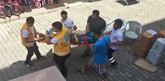 Yüksekten Düşen Kadın Yaralandı