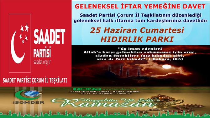 Saadet Partisi’nden İftar Yemeği