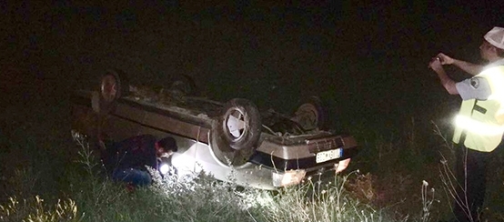 Otomobil Tarlaya Uçtu: 1 Yaralı