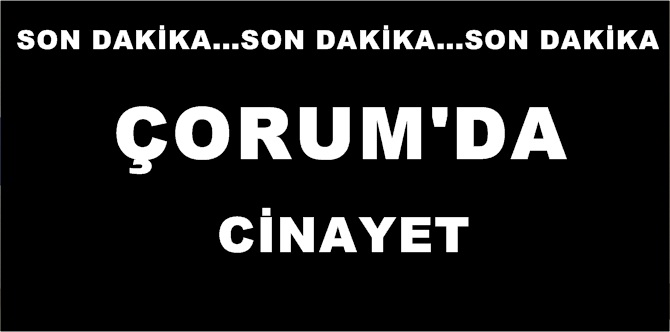 Çorum’da Cinayet