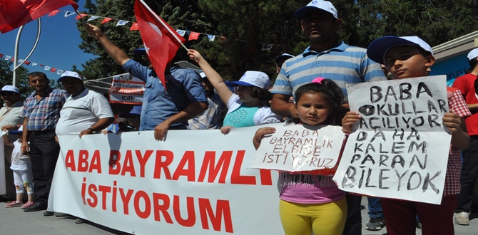 İşçiler Çocuklarıyla Eylem Yaptı