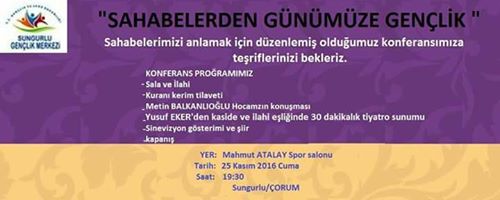 “Sahabelerden Günümüze Gençlik” Konulu Konferans