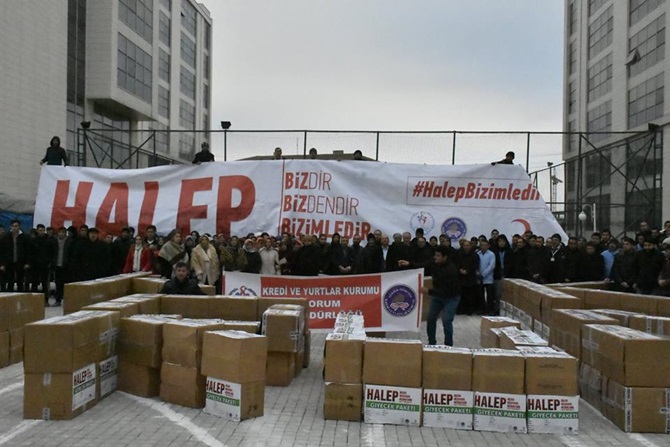 KYK Öğrencilerinden Halep’e Yardım