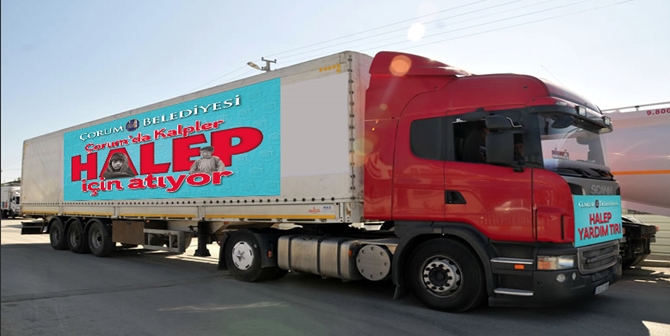 Halep’e Belediyeden 15 TIR Yardım