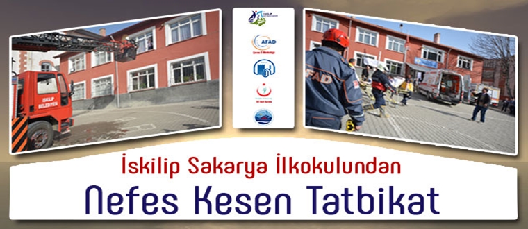 İskilip Sakarya İlkokulu’nda Nefes Kesen Tatbikat