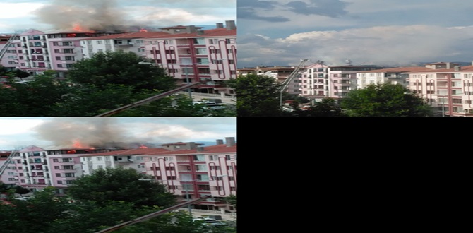 Teras Katında Çıkan Yangın Korkuttu