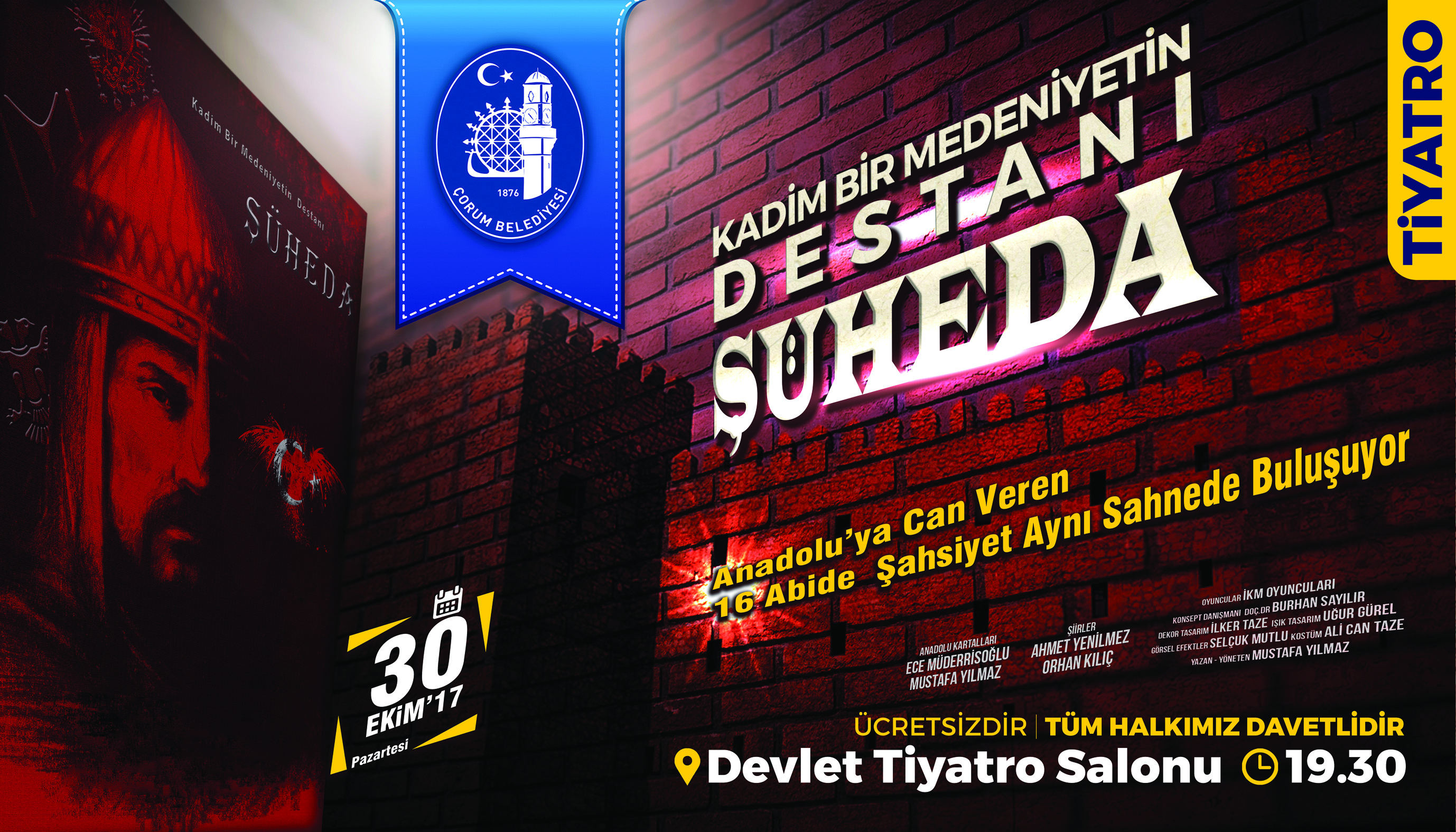 Çorum’da Tiyatro Oyunu Sahnelenecek