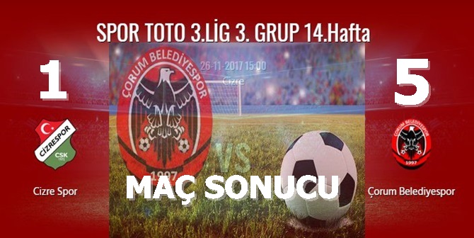 Cizrespor :1 Çorum Belediyespor : 5