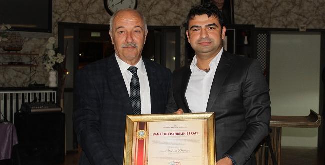 Doğan’a, Fahri Hemşehrilik Beratı