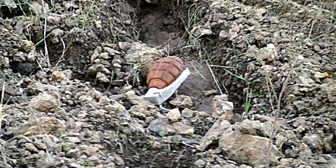 Alaca’da El Bombası Bulundu