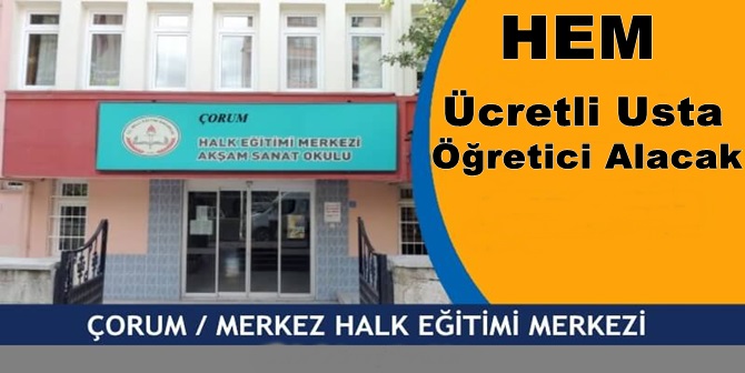 Ücretli Usta Öğretici Alınacak