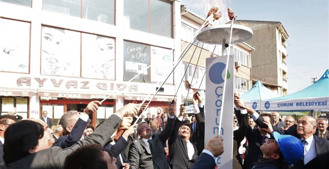 Mecitözü’ne İlk Doğalgaz Verildi