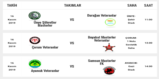Maçlar Cumartesi Günü