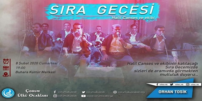 Ülkü Ocakları “Sıra Gecesi” Düzenleyecek