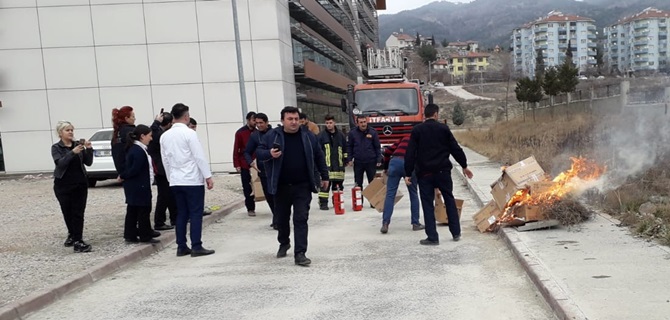 Osmancık Devlet Hastanesi’nde Yangın Tatbikatı
