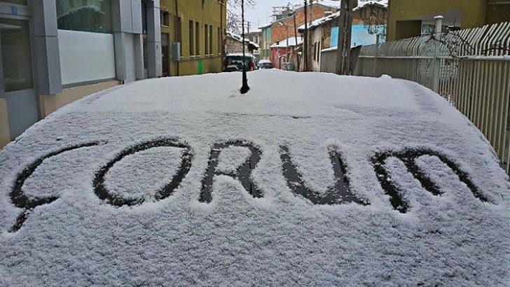Çorum’da Kar Yağışı Başladı