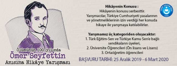 Türk Eğitim Sen’den Ödüllü Hikâye Yarışması