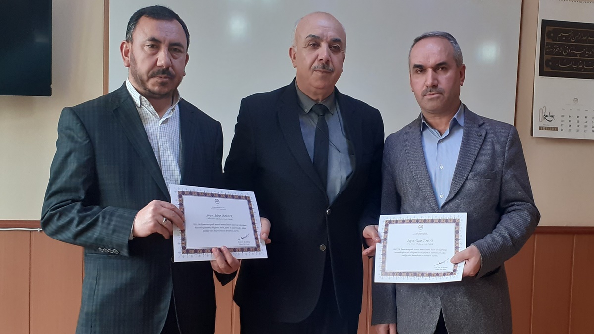 Diyanet’ten Teşekkür Belgesi