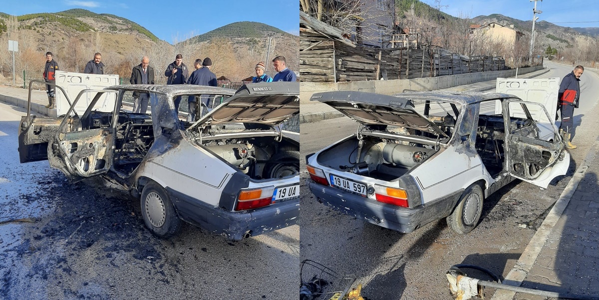 Seyir Halindeki Otomobil Yandı