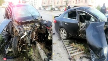 Otomobil Refüje Çıktı : 1 Yaralı