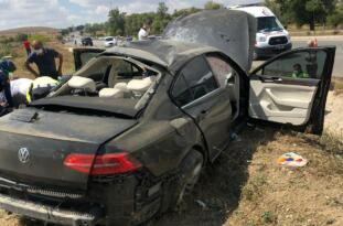 Koruma Ekibi Çorum’da Kaza Yaptı