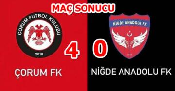 Çorum FK : 4 – Niğde Anadolu FK : 0