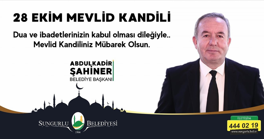 Başkan Şahiner’den Mevlid Kandili Mesajı