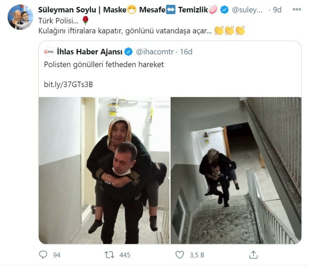 Süleyman Soylu’dan ‘Türk Polisi’ Paylaşımı