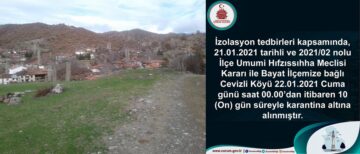 Cevizli  Köyü Karantinaya Alındı