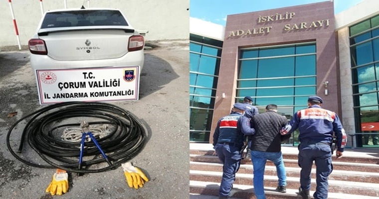 Kablo Hırsızı Yakayı Ele Verdi