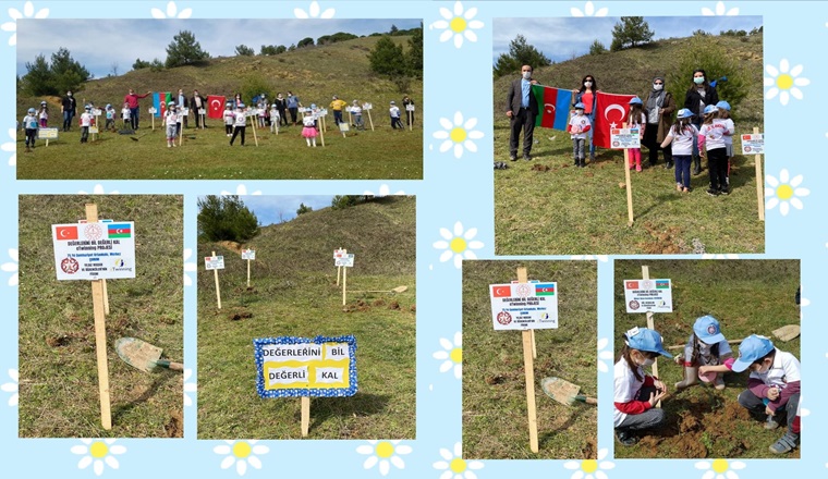 Çorum ve Azerbaycanlı Minikler Dostluk Fidanlığı Oluşturdu
