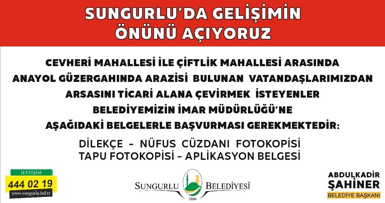 Sungurlu’nun Gelişimi İçin Adımlar Atılıyor