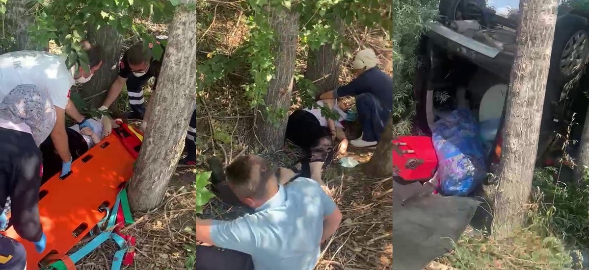 Otomobil Takla Attı: 2’si Çocuk 5 Yaralı