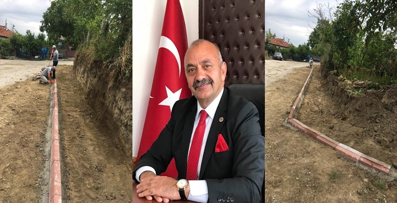 Ortaköy’de Kaldırım ve Tretuvar Çalışmalarına Devam