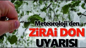 Meteoroloji Zirai Don Uyarısı Yaptı
