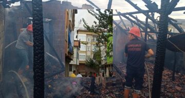 Sungurlu’da 3 Katlı Binanın Çatı Katında Yangın