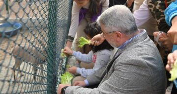 Başkan Aşgın, Öğrencilerle Minik Dostları Besledi