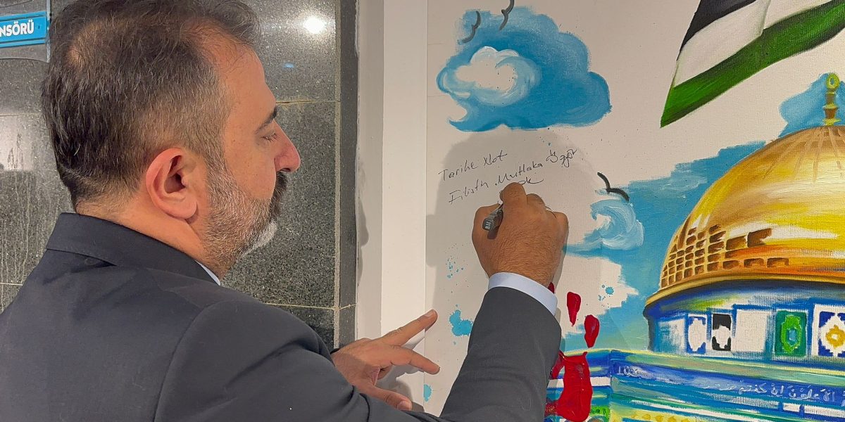 Gazze’deki Dramı Tuvale Yansıttılar