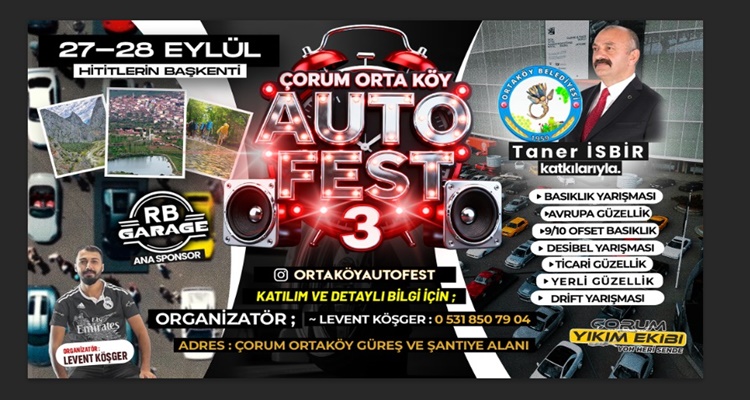 Başkan İsbir , “Auto 3 Festivali Ortaköy’de”