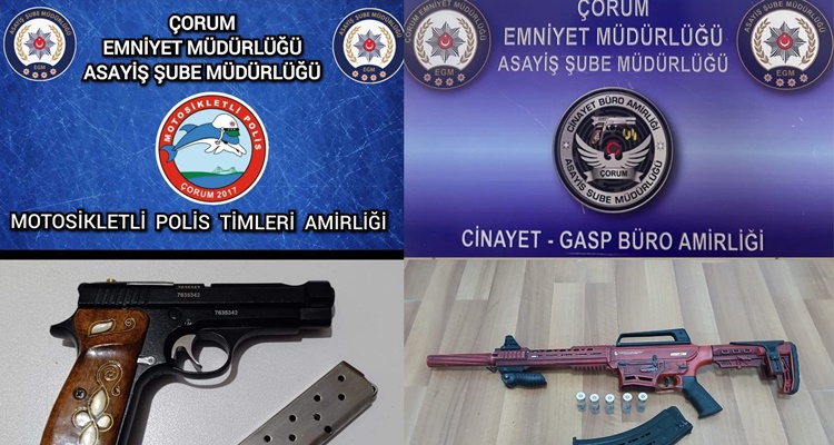 Çorum’da Çok Sayıda Silah ve Uyuşturucu Ele Geçirildi