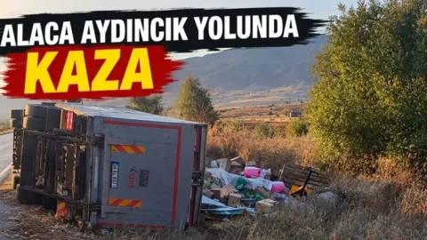 Alaca Yolunda Korkutan Kaza
