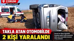 Alaca’da Takla Atan Araçta 2 Kişi Yaralandı